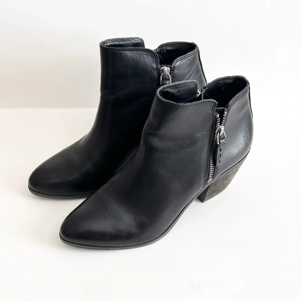 Frye Judith Double Zipper Leather Booties